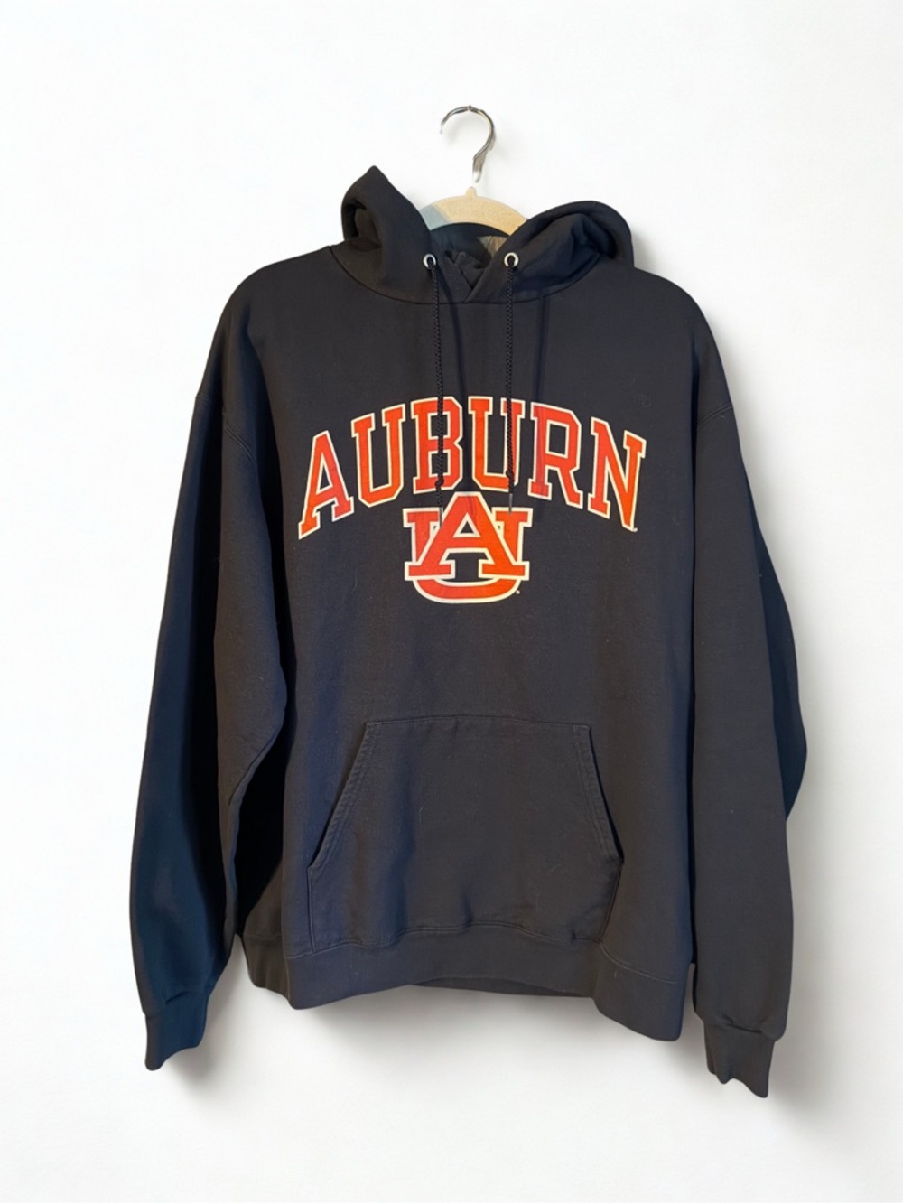 Champion Navy Auburn Pullover Hoodie with Orange & White Logo